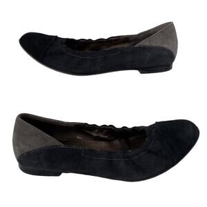 AGL Attilio Guisti Leombruni Womens Flats 38.5 EU 8.5 Black Gray Suede Italy